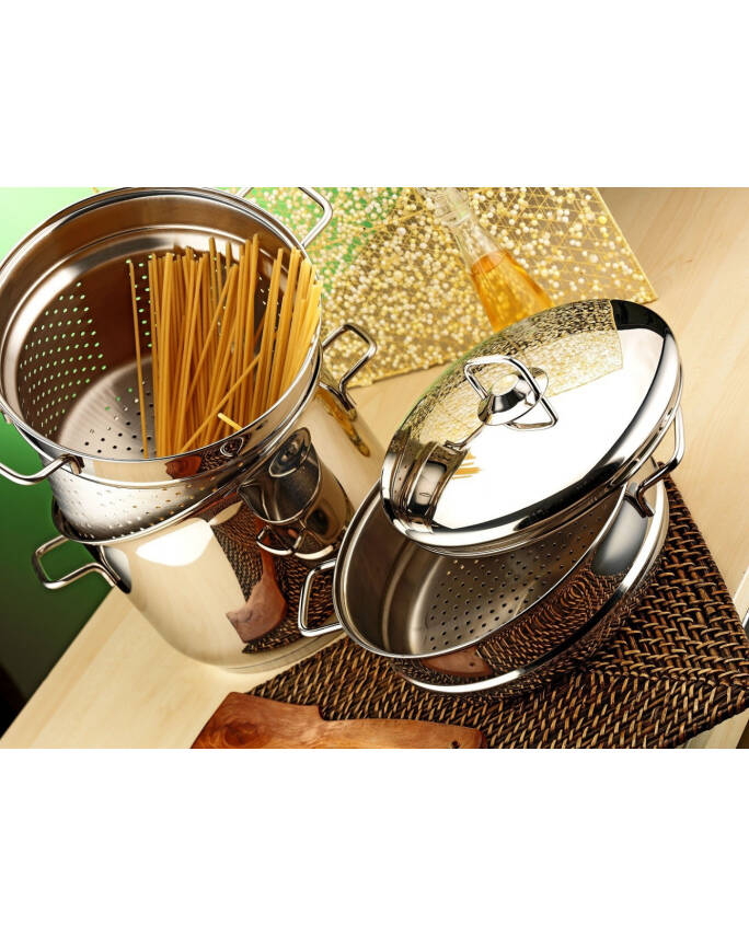 Hascevher 24 cm Haşlama Süzgeçli Spaghetti Tencere - 1