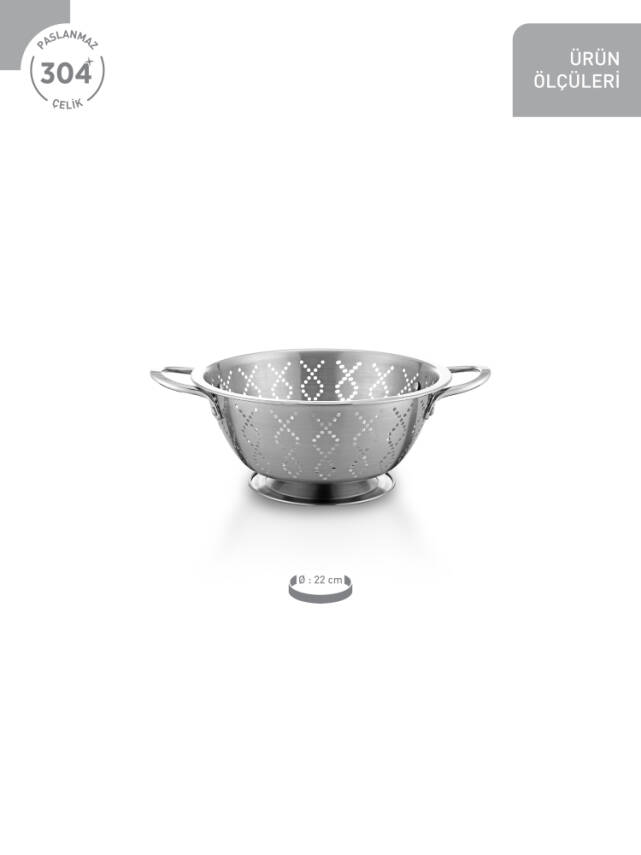 Hascevher 26 cm Kumsal Kulplu Süzek - 3