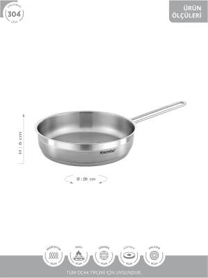 Hascevher Anett 26x6 cm Kapaksız Tava - 6