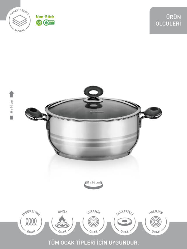 Hascevher Esila 24 cm Karnıyarık Tencere - 3