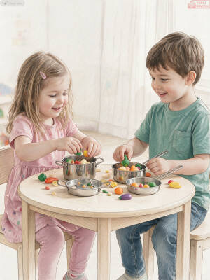Hascevher Mini Chef Çelik Oyuncak Tencere Seti