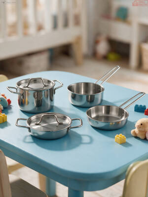 Hascevher Mini Chef Çelik Oyuncak Tencere Seti - 4