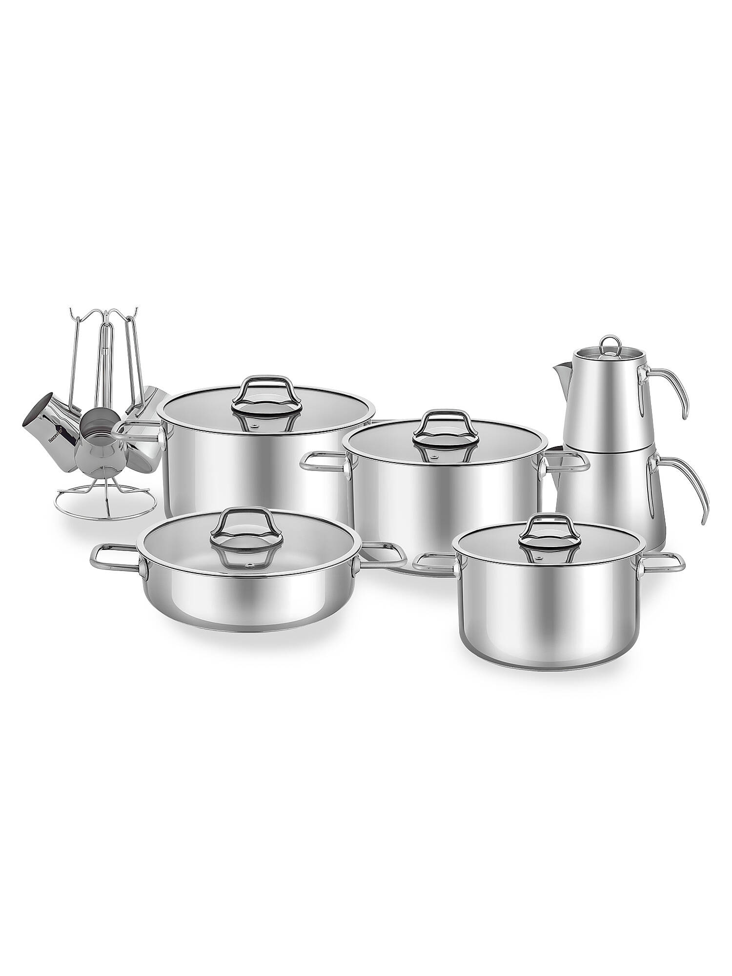 Hascevher Octavia 15 Pcs Ten. Set (18/20/24 Ten/24Karn/Cezve
