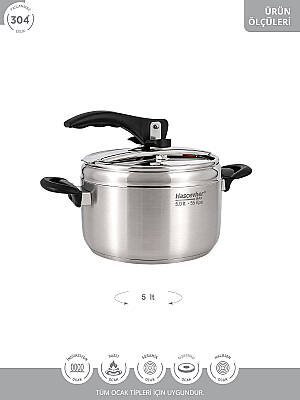 Nitro 5 lt Düdüklü Tencere Siyah - 7